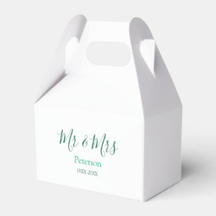 Mr & Mrs last name married year wedding engagement Favour Box