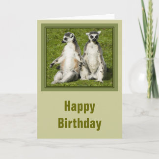Mr & Mrs Lemur Birthday Card