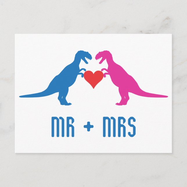 Mr+Mrs - Love Dinosaurs Postcard (Front)