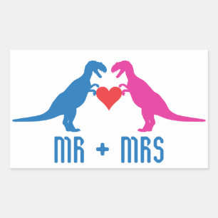 Mr+Mrs - Love Dinosaurs Rectangular Sticker