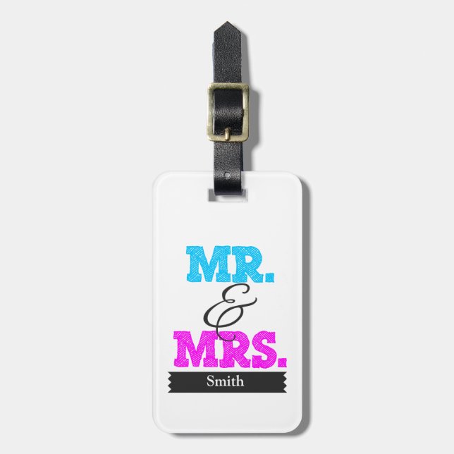 Mr & Mrs Luggage Tag (Front Vertical)