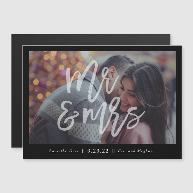 Mr & Mrs Magnetic Save the Date Magnetic Magnetic  Magnetic Invitation (Front/Back)