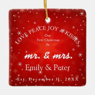 Mr & Mrs Married Christmas Ceramic Ornament