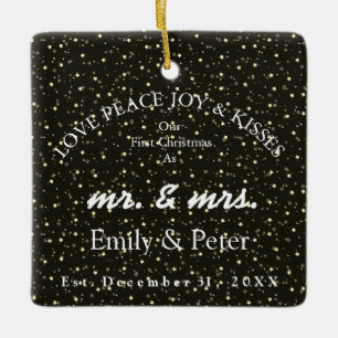 Mr & Mrs Married Christmas Ceramic Ornament