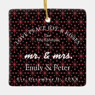 Mr & Mrs Married Christmas Ceramic Ornament