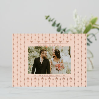 Mr & Mrs Married Christmas Photo Christmas Foil Holiday Card