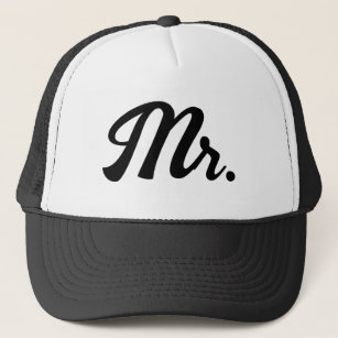 Mr & Mrs matching Trucker Hats for newlywed couple