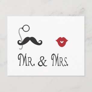 Mr. & Mrs. Moustache & Lips Wedding Invitations