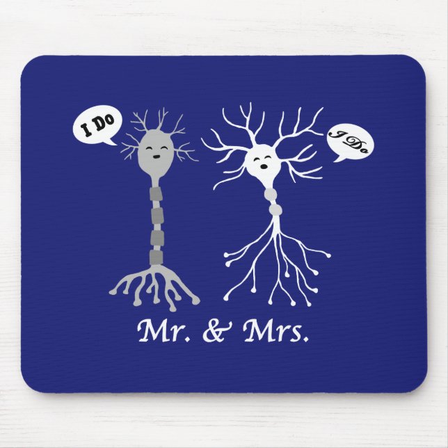 Mr. & Mrs. Neuron Mouse Mat (Front)