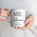 Mr Mrs Newlywed Honeymoon Wedding Engagement Gifts Mug<br><div class="desc">Custom Mr Mrs Husband Bride Groom Engaged Couples Mug</div>