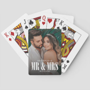 Mr & Mrs Newlyweds Photo Playing Cards