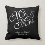 Mr.&Mrs.Personalise Black Cushion<br><div class="desc">for couple</div>
