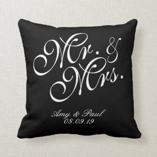 Mr.&Mrs.Personalise Black Cushion
