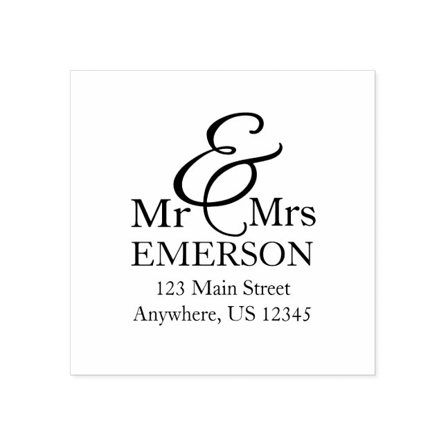 Mr & Mrs personalised address Rubber Stamp (Imprint)