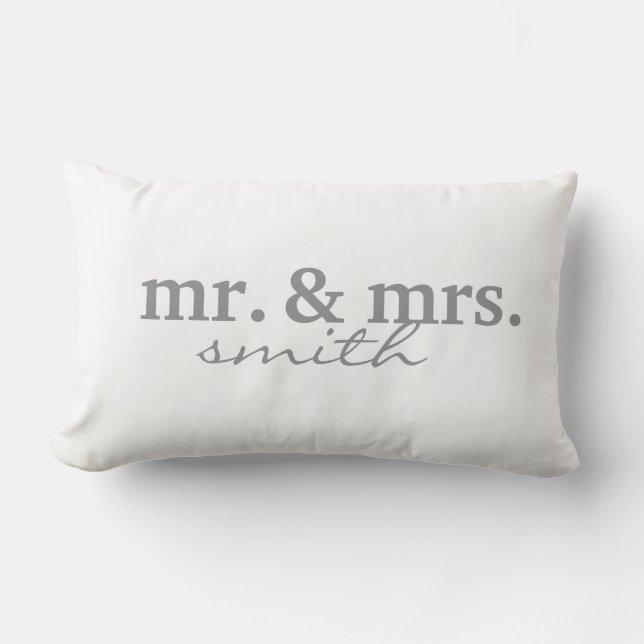 Mr & Mrs Personalised Lumbar Cushion (Front)