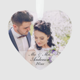 Mr. & Mrs. Personalised Photo Ornament W