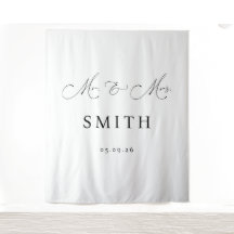 Mr & Mrs Personalised Wedding Backdrop Banner