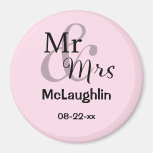 Mr & Mrs Personalised Wedding Couple Names Date Magnet