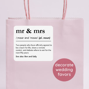 Mr & Mrs Personalized Wedding Favors Modern Gift