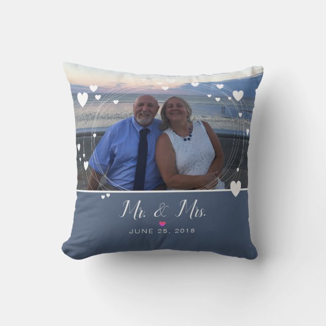 Mr & Mrs Photo Keepsake Wedding Cushion (Front)