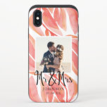Mr & Mrs Photo Peach Botanical iPhone X Slider Case<br><div class="desc">Carry your favourite wedding photograph with you wherever you go with this fabulous Mr & Mrs botanical phone case.</div>