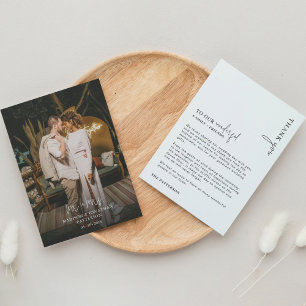 Mr. & Mrs. Photo Script Wedding Thank You Card