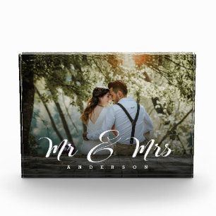 Mr & Mrs Photo Wedding Keepsake Block