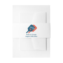 Mr & Mrs pickleball wedding invitation belly band