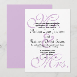 Mr. & Mrs. Purple - Wedding Invitation