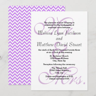 Mr. & Mrs. Purple - Wedding & Reception Invitation