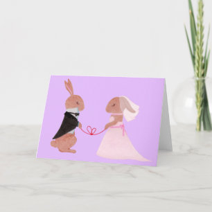Mr. & Mrs. Rabbit Wedding Greeting Card