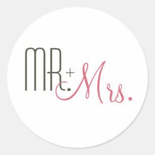 Mr. & Mrs. Retro Modern Wedding Envelope Seals