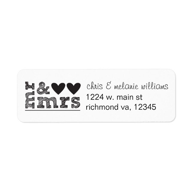 mr & mrs return address labels (Front)