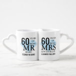 Mr Mrs Right Fun Diamond 60th Wedding Anniversary Coffee Mug Set<br><div class="desc">Customise the names and dates to create a fun and unique gift to celebrate a 60th diamond wedding anniversary. Designed by Thisisnotme©</div>