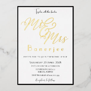 Mr & Mrs Royal Wedding Foil Invitation