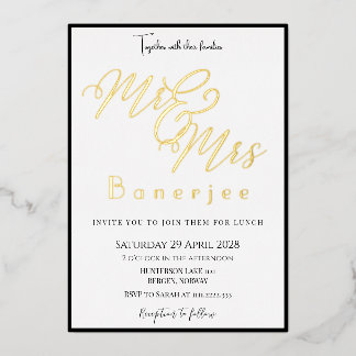 Mr & Mrs Royal Wedding Foil Invitation