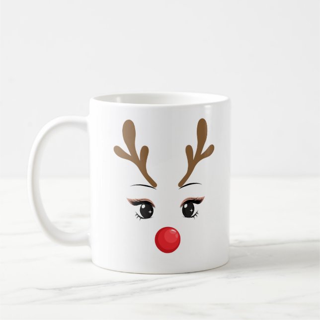 Mr. & Mrs. Rudolph the Red Nose Reindeer  Coffee Mug (Left)