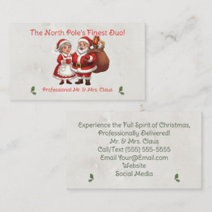 Mr & Mrs Santa Claus Business Card Professional