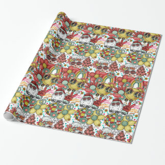 Mr&Mrs Santa Claus Groovy Christmas Wrapping Paper