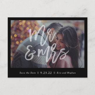 Mr & Mrs Save the Date Postcard