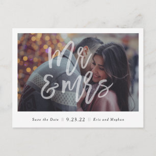 Mr & Mrs Save the Date Postcard
