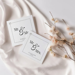 Mr & Mrs Scripty Black & White  Favour Tags