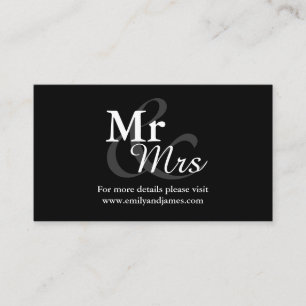 Mr&Mrs Simple Elegant Typography Wedding Details Enclosure Card