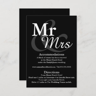 Mr&Mrs Simple Elegant Typography Wedding Details Invitation