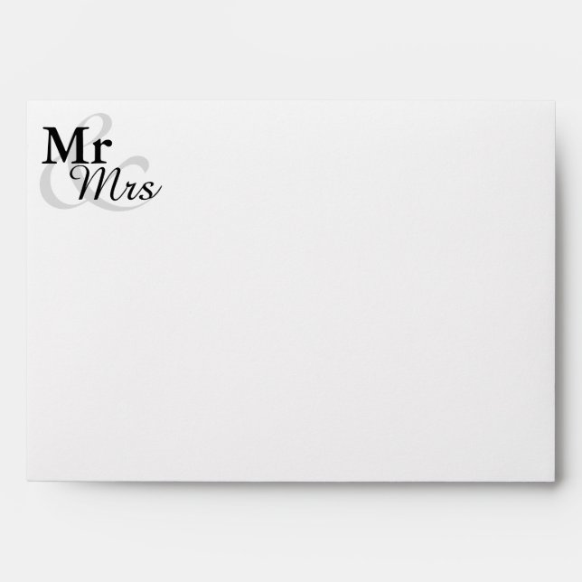 Mr&Mrs Simple Elegant Typography Wedding Envelopes (Front)