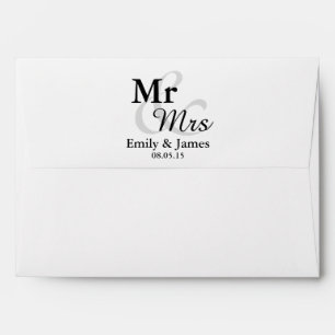 Mr&Mrs Simple Elegant Typography Wedding Envelopes