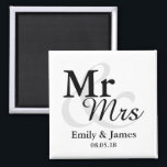 Mr&Mrs Simple Elegant Typography Wedding Favor Magnet<br><div class="desc">Simple Elegant Typography Black and white "Mr&Mrs" wedding favor.

Click on the customize it button to personalize the design by choosing the background color you like and even add your own text.

Matching items are also available in store.</div>