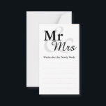 Mr&Mrs Simple Elegant Typography Wedding Wishes Advice Card<br><div class="desc">Simple Elegant Typography Black and white "Mr&Mrs" wedding wishes card 
Click on the customise it button to personalise the design by choosing the background colour you like and even add your own text.</div>