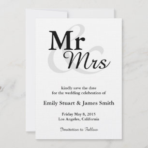 Mr &Mrs Simple Elegant Wedding Save the Date