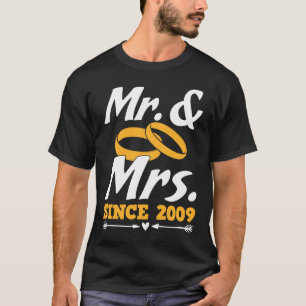 Mr & Mrs Since 2009   Couple Mister And Misses T-Shirt